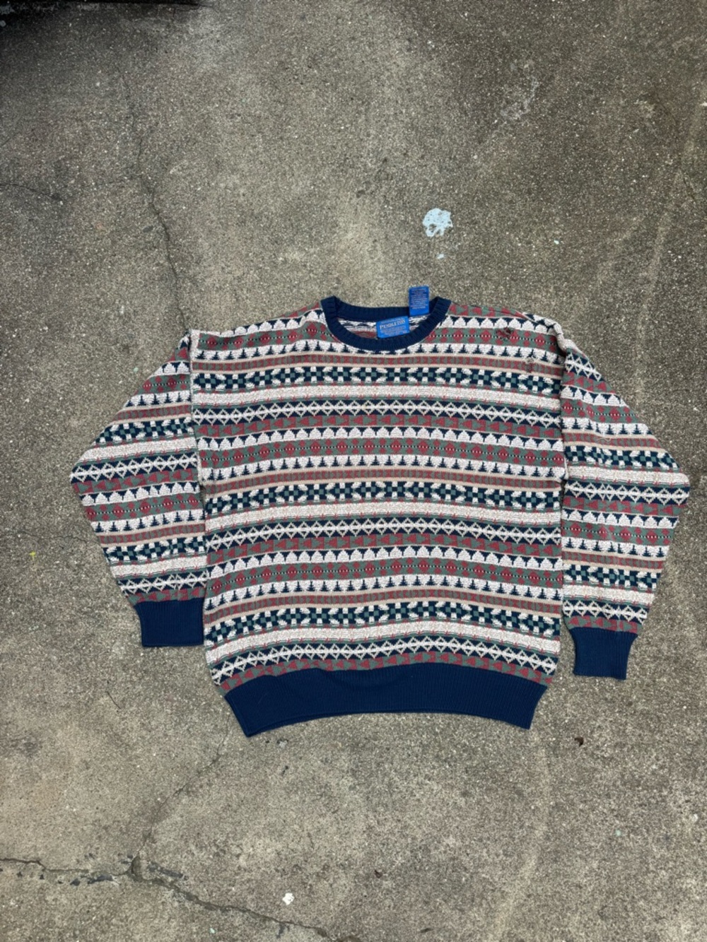Pendleton USA Southwestern Knit Sweater XL Vintage Geometric Pattern Crewneck